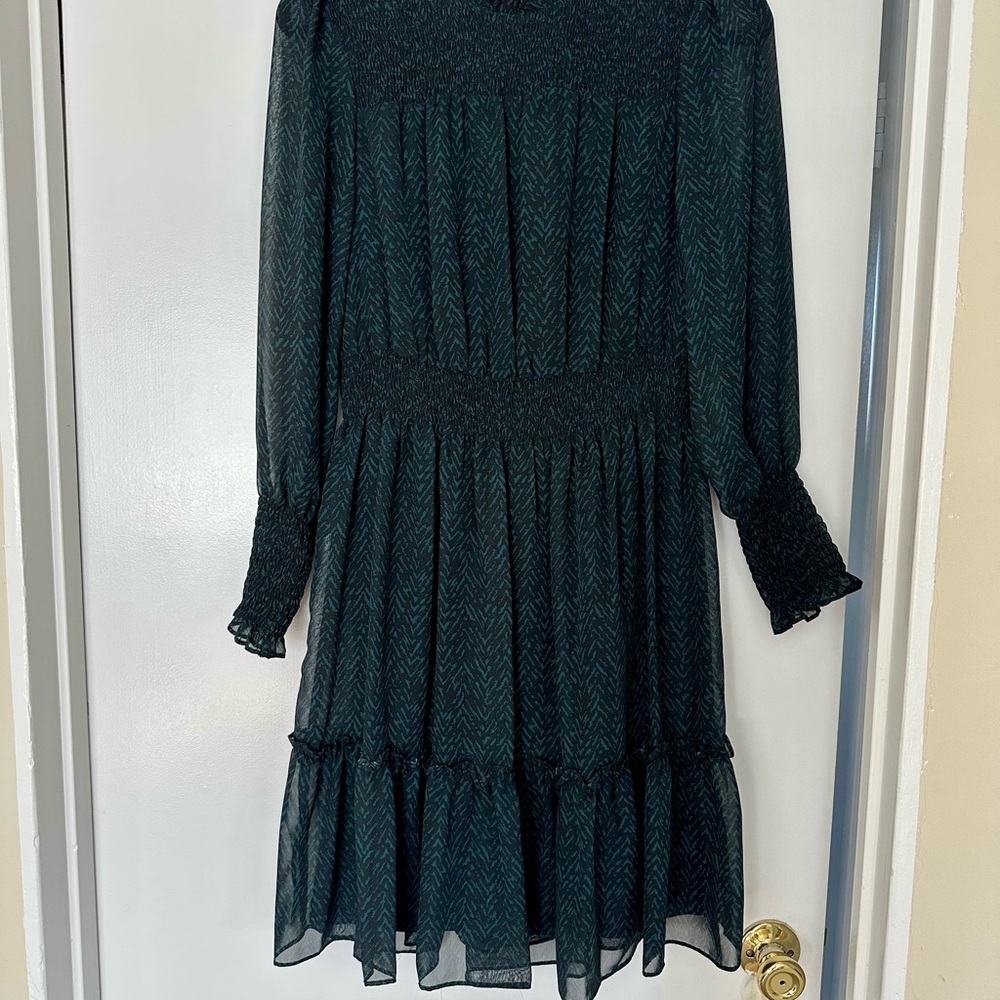 Just...Taylor Dark Green Long Sleeve Dress